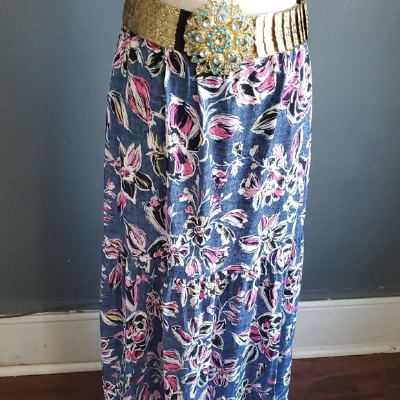 Expresso Floral Print Midi Skirt Size M - Picture 11 of 13